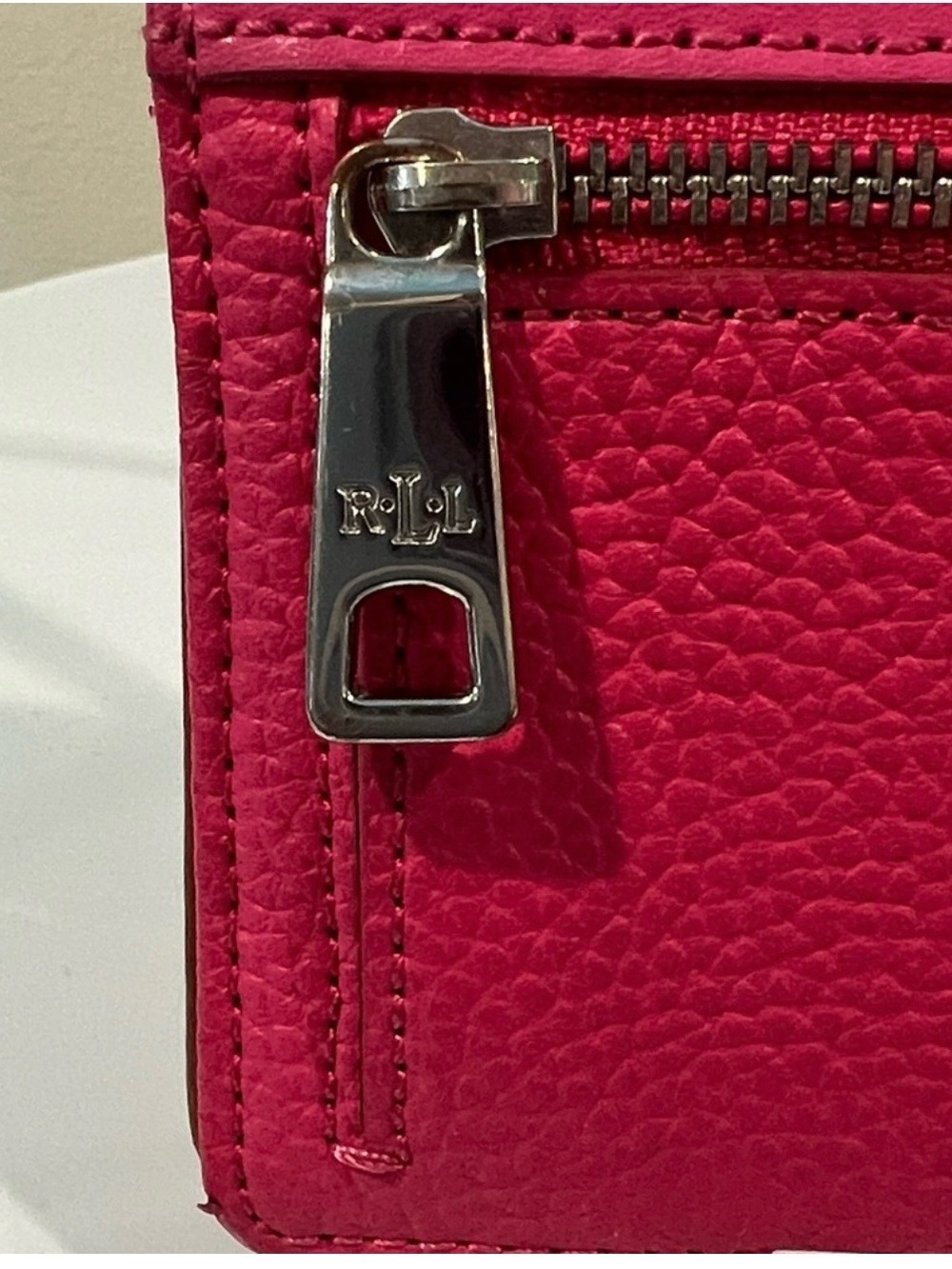 Lauren Ralph Lauren Hot Pink Leather Continental Wallet EUC - Picture 9 of 14